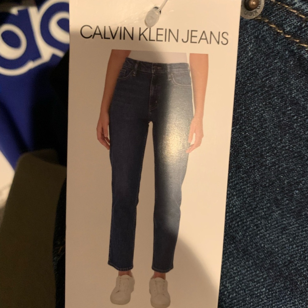 New Calvin Klein Ladies Everyday Straight Leg Jeans Size 10 Blue with Pockets